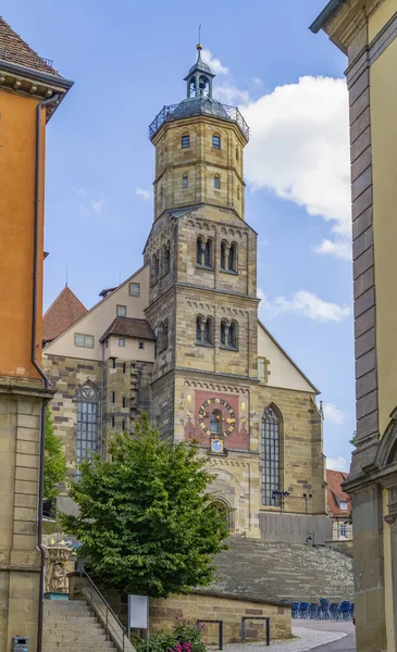 Vista Una Ciudad Llamada Schwaebisch Hall Sur Alemania Hora Verano —  Fotos de Stock