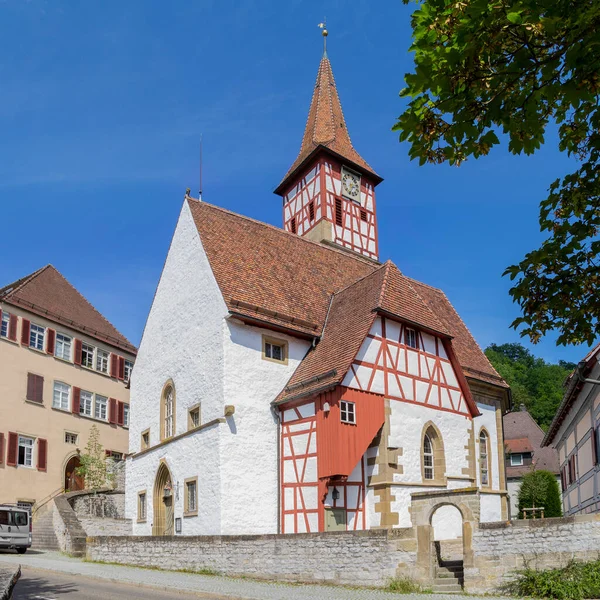 Vista Una Ciudad Llamada Schwaebisch Hall Sur Alemania Hora Verano — Foto de Stock