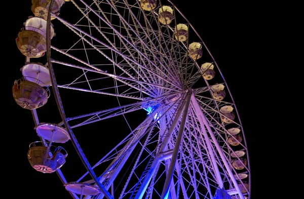 Détail Illuminé Coloré Roue Ferris Nuit — Photo