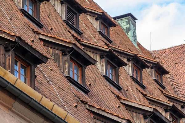 Historiska Hus Detalj Visar Massor Dormers — Stockfoto