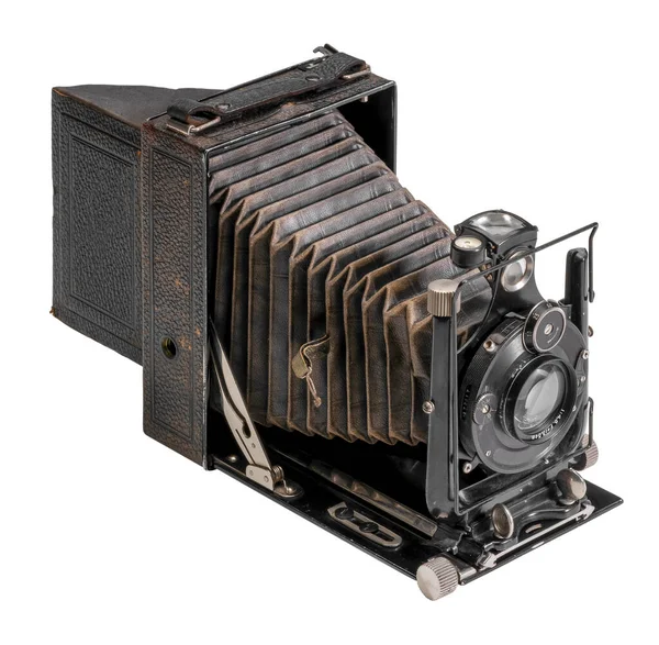 Historic Folding Camera Isolated White Back — Stock Photo, Image