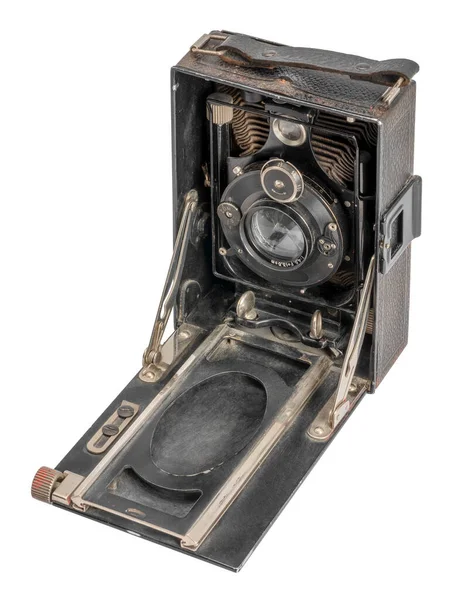 Historic Folding Camera Isolated White Back — Stock Photo, Image