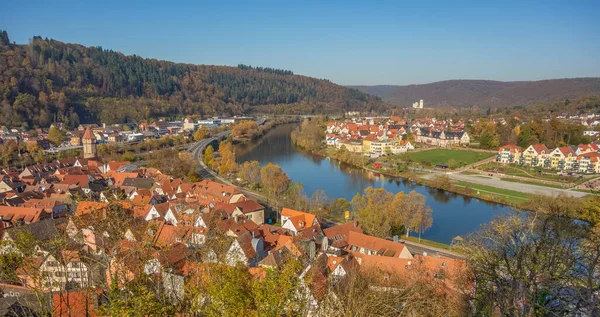 Letecký Pohled Wertheim Město Jižním Německu Večer — Stock fotografie