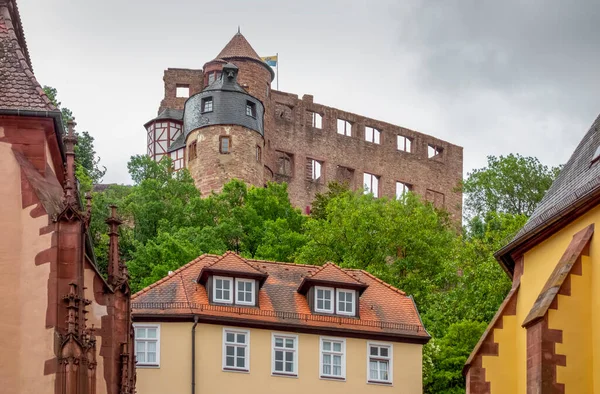 Vista Sulla Città Wertheim Main Compreso Castello Wertheim Nella Germania — Foto Stock