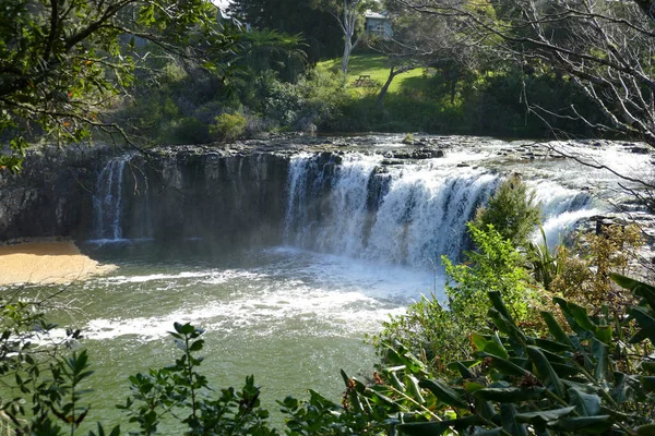 Zonnig Landschap Bij Haruru Falls Nieuw Zeeland — Stockfoto