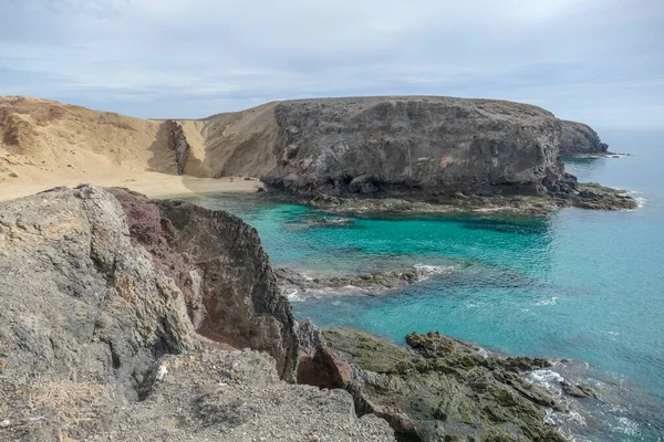 Playa Papagayo Plážích Costa Papagayo Ostrově Lanzarote Španělském Ostrově Části — Stock fotografie