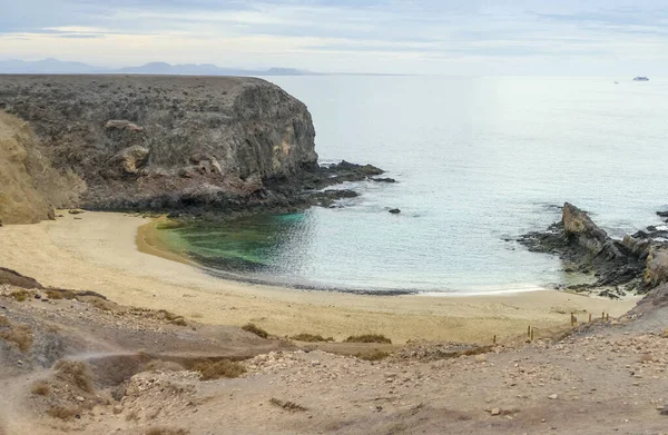 Playa Papagayo Aan Costa Papagayo Stranden Lanzarote Een Spaans Eiland — Stockfoto