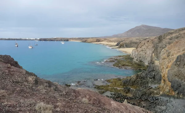 Costa Papagayo Stranden Lanzarote Een Spaans Eiland Een Deel Van — Stockfoto