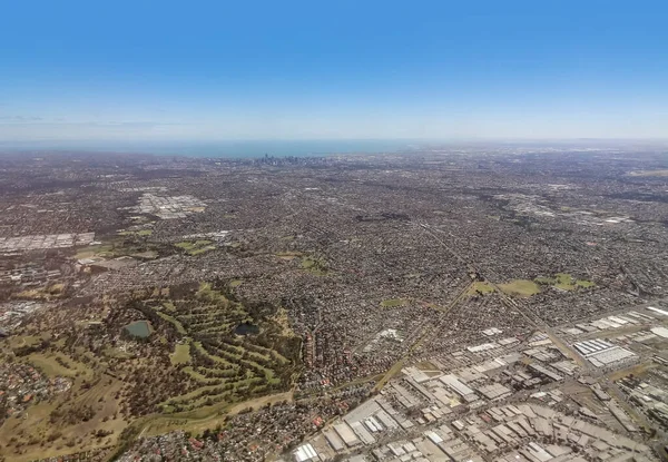 Luchtfoto Van Melbourne Hoofdstad Van Australië — Stockfoto