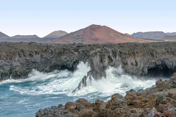Felsige Küstenregion Namens Los Hervideros Auf Lanzarote Auf Den Kanarischen — Stockfoto
