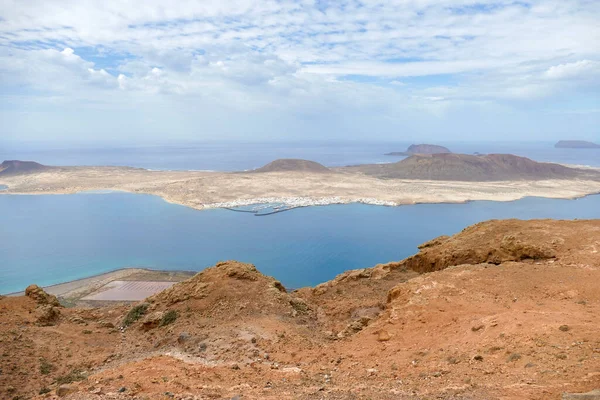Spanya Nın Kanarya Adaları Ndaki Graciosa Adası Nın Havadan Görünüşü — Stok fotoğraf