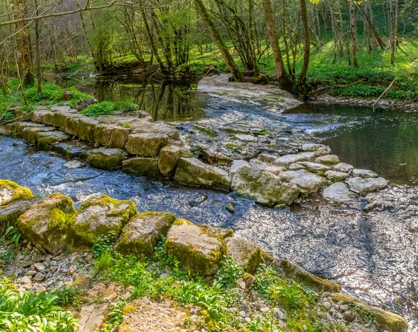 Paesaggio Idilliaco Sul Fiume Kupfer Hohenlohe Area Nella Germania Meridionale — Foto Stock