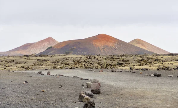 Impresszió Timanfaya Nemzeti Parkban Lanzarote Ban Kanári Szigetek Része Spanyolországban — Stock Fotó