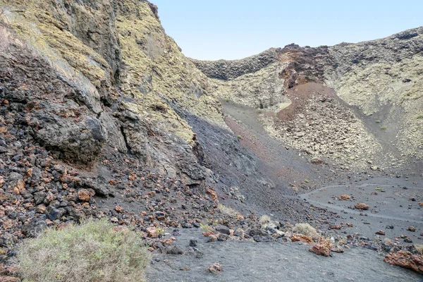 Caldera Los Cuervos Timanfaya Nemzeti Parkban Lanzarote Ban Kanári Szigetek — Stock Fotó