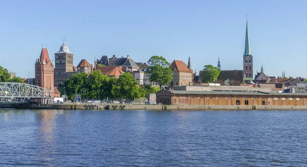 Vízparti Táj Hanza Város Luebeck Egy Város Észak Németországban — Stock Fotó