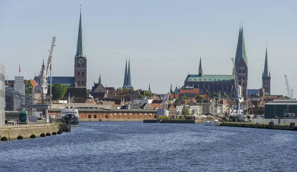 Krajobraz Nadmorski Hanzeatyckim Mieście Luebeck Mieście Północnych Niemczech — Zdjęcie stockowe