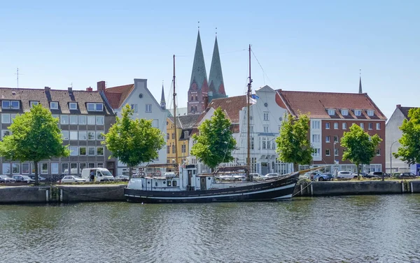 Paysages Bord Eau Dans Ville Hanséatique Luebeck Une Ville Nord — Photo