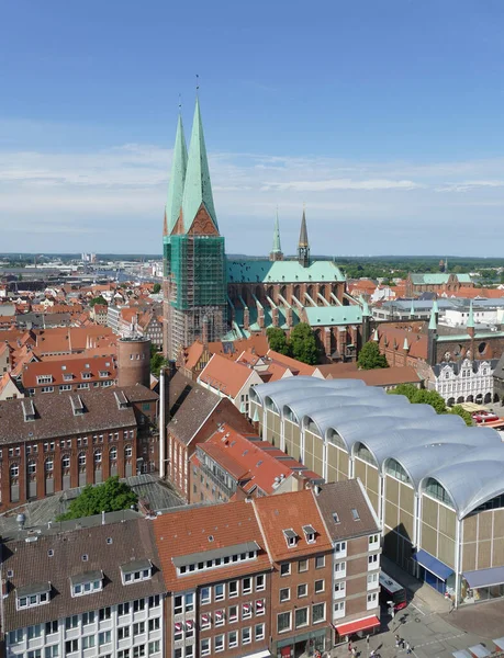 Вид Повітря Місто Любек Північна Німеччина — стокове фото