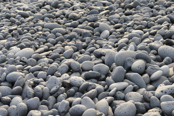 Primer Plano Mostrando Montón Guijarros Una Playa Lanzarote Parte Las — Foto de Stock