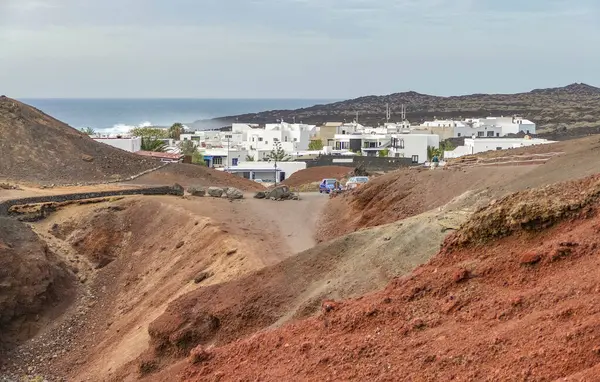 Τοπίο Γύρω Από Golfo Στο Lanzarote Τμήμα Των Καναρίων Νήσων — Φωτογραφία Αρχείου