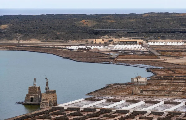Landschap Rond Salinas Janubio Lanzarote Een Deel Van Canarische Eilanden — Stockfoto