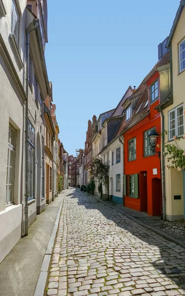 Beco Histórico Chamado Grosse Kiesau Luebeck Uma Cidade Hanseática Norte — Fotografia de Stock