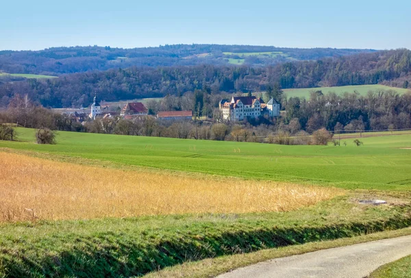 Krajina Kolem Vesnice Jagsthausen Hohenlohe Okresu Jižním Německu — Stock fotografie