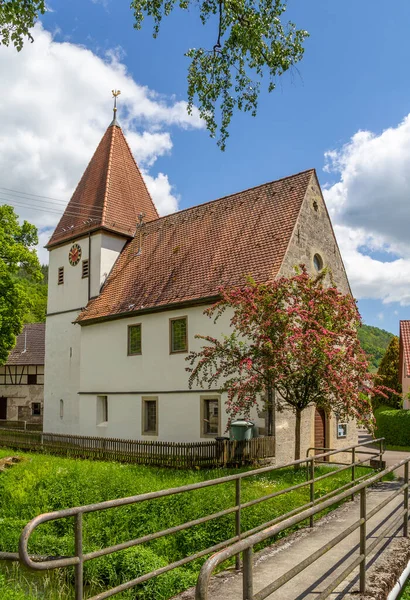 Kleine Kirche Eberbach Einem Ortsteil Von Mulfingen Hohenlohekreis — Stockfoto
