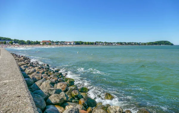 Sunny Táj Körül Travemuende Strand Észak Németországban — Stock Fotó