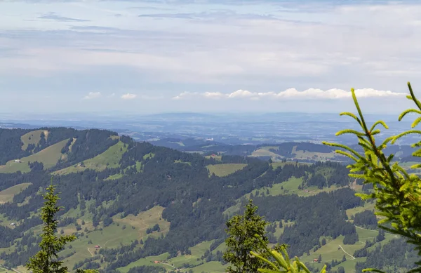 Vista Aérea Idílica Vista Chifre Immenstaedter Torno Immenstadt Região Allgaeu — Fotografia de Stock