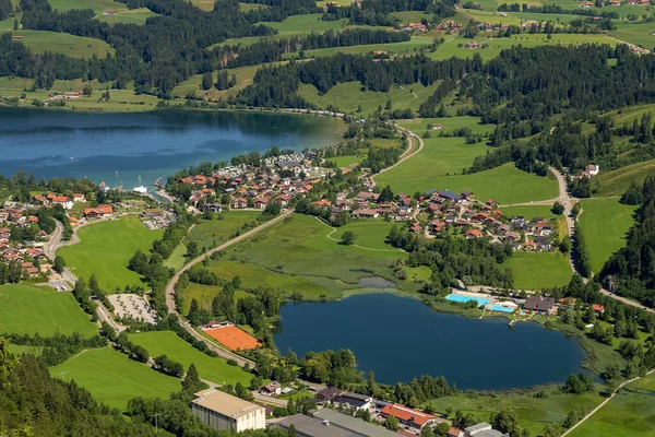 Vista Aérea Idílica Vista Chifre Immenstaedter Torno Immenstadt Região Allgaeu — Fotografia de Stock