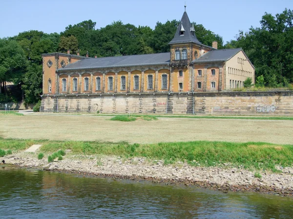 Historic building at River Elbe — Stock Photo, Image