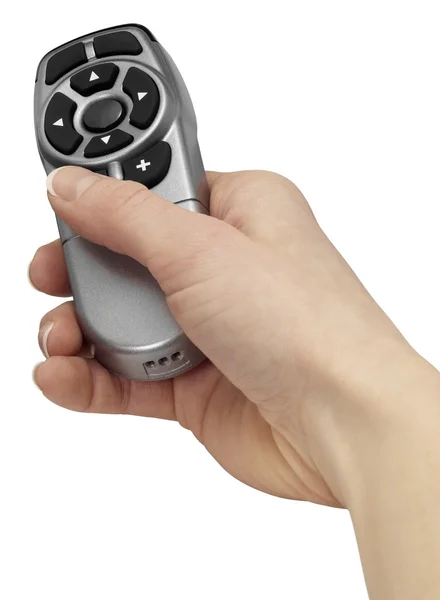 Hand and remote control — Stock Photo, Image