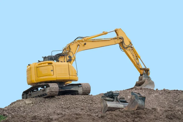 黄色挖掘机 — 图库照片