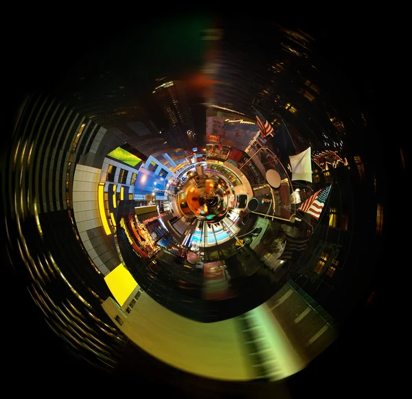 Modificación radial de la vida de la ciudad por la noche — Foto de Stock