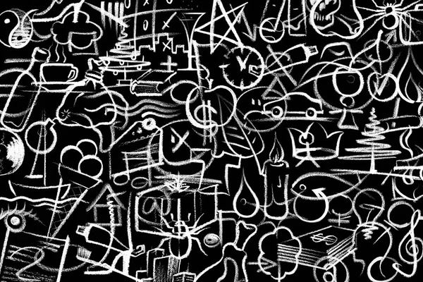 Crayon målade symboler — Stockfoto
