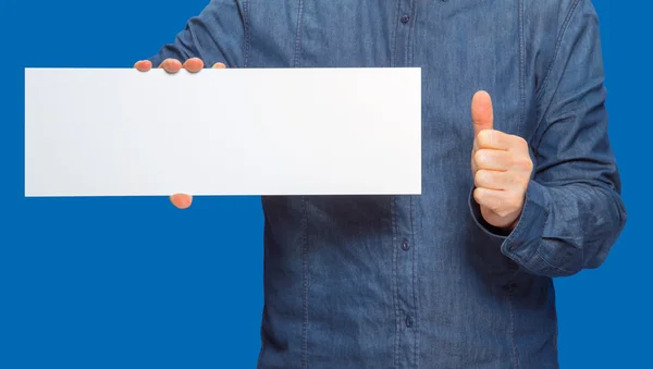 Man holding a sign — Stock Photo, Image