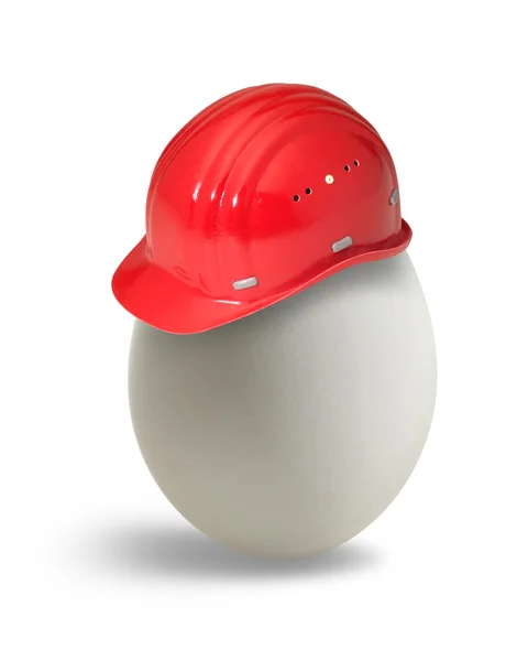 Egg with hardhat — Stock Photo, Image