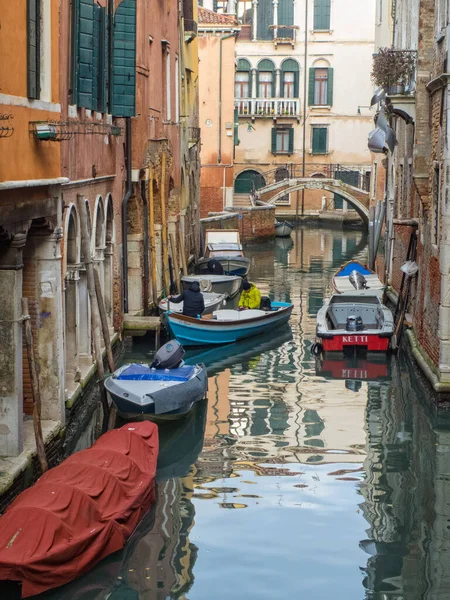 Bateaux Sur Rio Delle Beccarie Venise Vénétie Italie — Photo