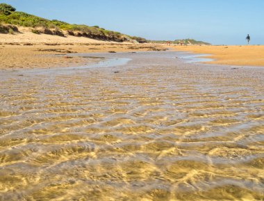 Beyazlar Sahili 'ndeki gelgit akıntısı - Torquay, Victoria, Avustralya