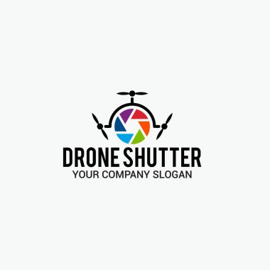 Drone deklanşör Logo Şablon Tasarım Vektörü