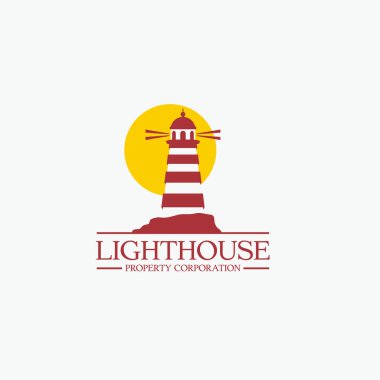 Deniz feneri logo şablonu tasarım vektörü