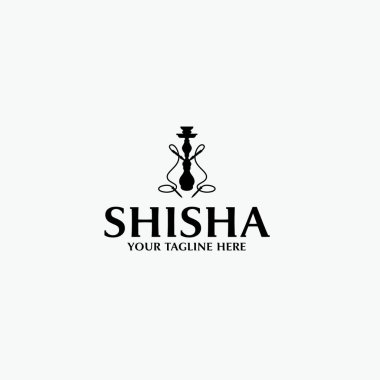 Shisha Logo Şablon Tasarım Vektörü