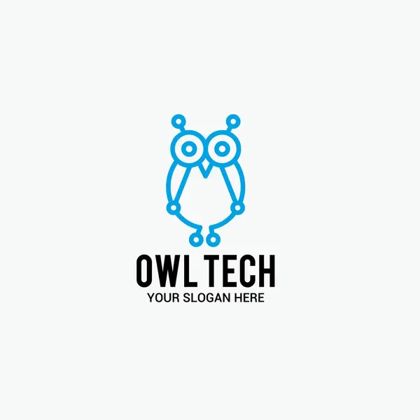Baykuş Teknik Logo Şablonu Tasarım Vektörü