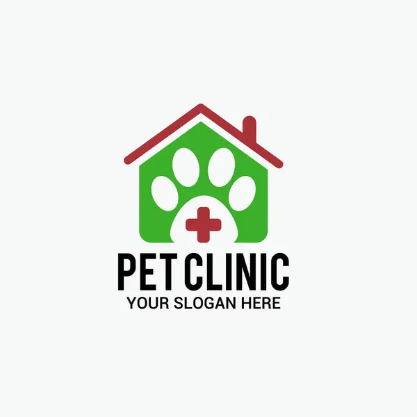 Hayvan Kliniği Logo Şablonu Tasarım Vektörü