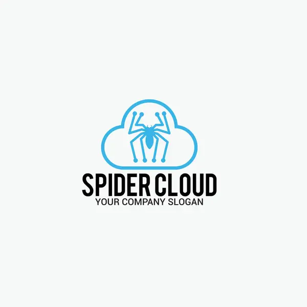 Örümcek Bulutu Logo Şablon Tasarım Vektörü