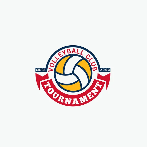 Volleyball Logo Şablon Tasarım Vektörü — Stok Vektör