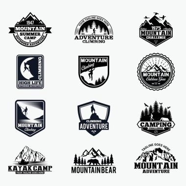 Macera Rozeti ve Logo Şablonu Tasarım Vektörü