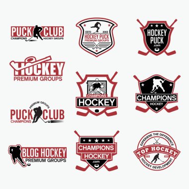 Hokey Etiketleri ve Logo Vektör Tasarımı