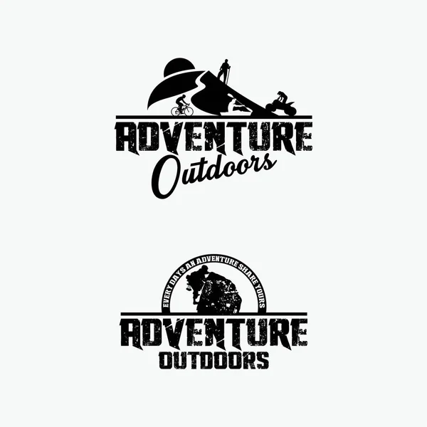 Aventură Insignă Logo Șablon Design Vector — Vector de stoc